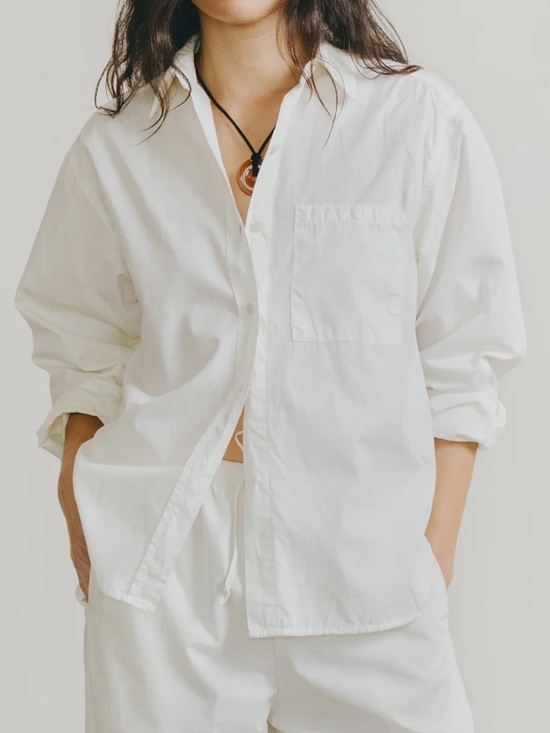OZMA Tops - EUC Ozma Marcie Cotton Poplin Button Down Shirt in Natural size XS/S